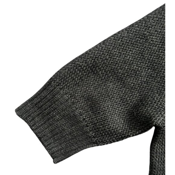 Merino Wool Short Sleeve Charcoal Sweater Mock Turtleneck Women’s Small - Picture 3 of 9